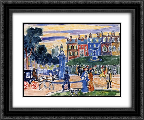 Edge of the Park 24x20 Black Ornate Wood Framed Art Print Poster with Double Matting by Prendergast, Maurice