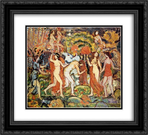 Fantasy 22x20 Black Ornate Wood Framed Art Print Poster with Double Matting by Prendergast, Maurice