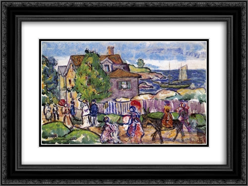 Salem 24x18 Black Ornate Wood Framed Art Print Poster with Double Matting by Prendergast, Maurice