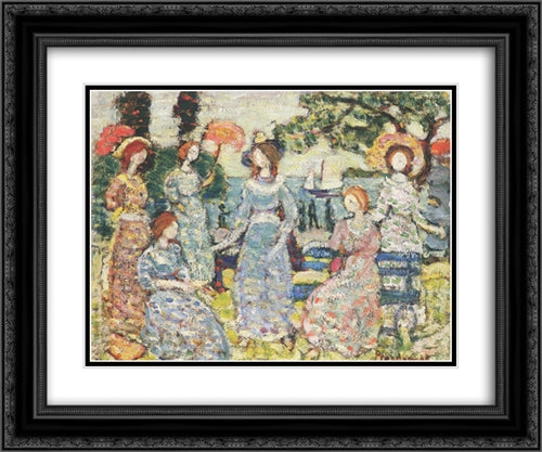The Grove 24x20 Black Ornate Wood Framed Art Print Poster with Double Matting by Prendergast, Maurice