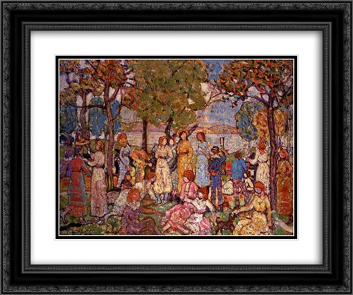 Holidays 24x20 Black Ornate Wood Framed Art Print Poster with Double Matting by Prendergast, Maurice