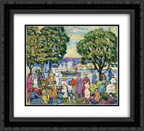 Gloucester Harbor 22x20 Black Ornate Wood Framed Art Print Poster with Double Matting by Prendergast, Maurice