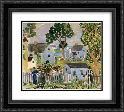 Rockport 22x20 Black Ornate Wood Framed Art Print Poster with Double Matting by Prendergast, Maurice