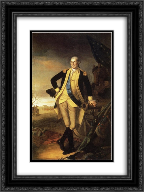 Washington After the Battle of Princeton, New Jersey 18x24 Black Ornate Wood Framed Art Print Poster with Double Matting by Peale, Charles Willson