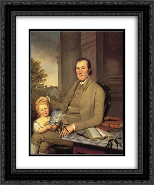 William Smith and His Grandson 20x24 Black Ornate Wood Framed Art Print Poster with Double Matting by Peale, Charles Willson