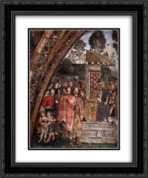 St Catherine's Disputation (detail) 20x24 Black Ornate Wood Framed Art Print Poster with Double Matting by Pinturicchio