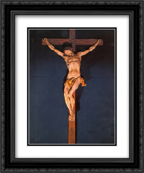 Crucifixion 20x24 Black Ornate Wood Framed Art Print Poster with Double Matting by Pinzel, Johann Georg