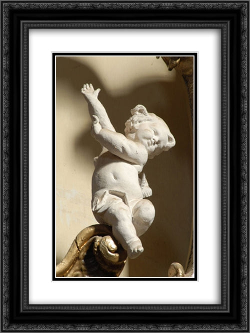 Putti 18x24 Black Ornate Wood Framed Art Print Poster with Double Matting by Pinzel, Johann Georg