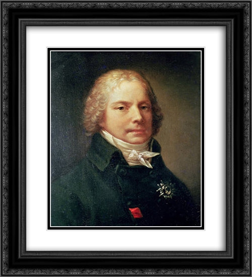 Portrait of Charles Maurice de Talleyrand-Perigord 20x22 Black Ornate Wood Framed Art Print Poster with Double Matting by Prud'hon, Pierre Paul