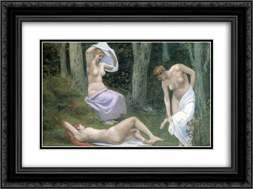 Summer (detail) 24x18 Black Ornate Wood Framed Art Print Poster with Double Matting by Puvis de Chavannes, Pierre