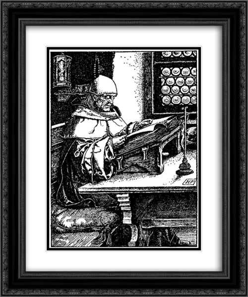 Otto of the Silver Hand 9 20x24 Black Ornate Wood Framed Art Print Poster with Double Matting by Pyle, Howard