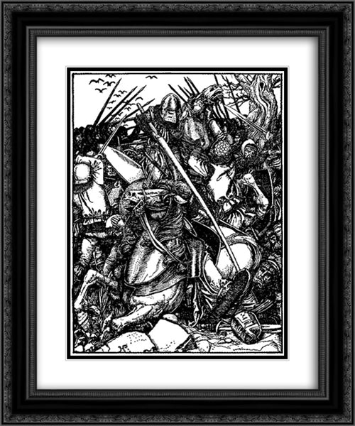 Otto of the Silver Hand 10 20x24 Black Ornate Wood Framed Art Print Poster with Double Matting by Pyle, Howard