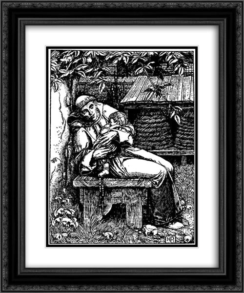 Otto of the Silver Hand 12 20x24 Black Ornate Wood Framed Art Print Poster with Double Matting by Pyle, Howard