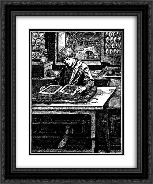 Otto of the Silver Hand 13 20x24 Black Ornate Wood Framed Art Print Poster with Double Matting by Pyle, Howard