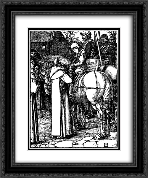 Otto of the Silver Hand 15 20x24 Black Ornate Wood Framed Art Print Poster with Double Matting by Pyle, Howard