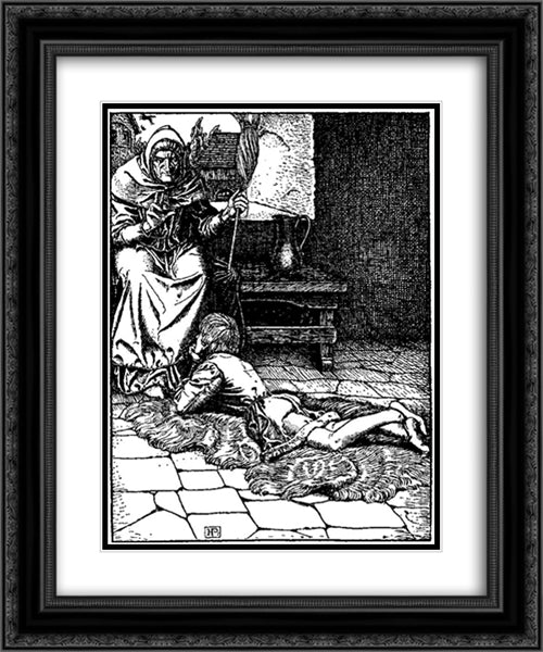 Otto of the Silver Hand 16 20x24 Black Ornate Wood Framed Art Print Poster with Double Matting by Pyle, Howard