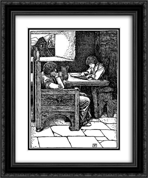 Otto of the Silver Hand 18 20x24 Black Ornate Wood Framed Art Print Poster with Double Matting by Pyle, Howard