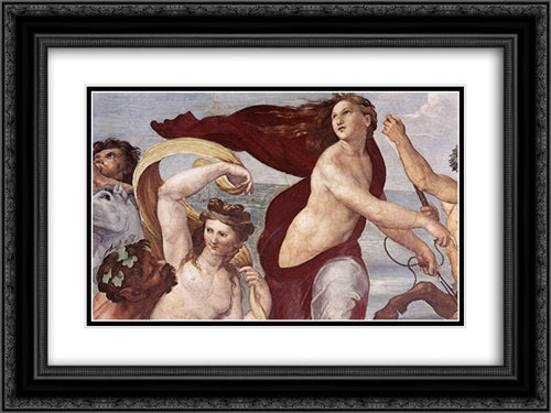 The Triumph of Galatea (detail) 24x18 Black Ornate Wood Framed Art Print Poster with Double Matting by Raphael