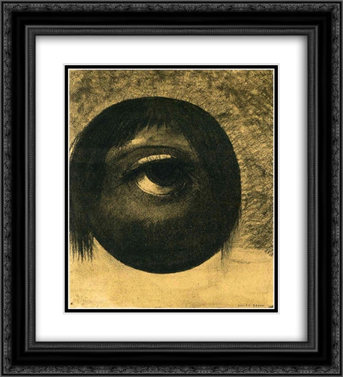 Vision 20x22 Black Ornate Wood Framed Art Print Poster with Double Matting by Redon, Odilon