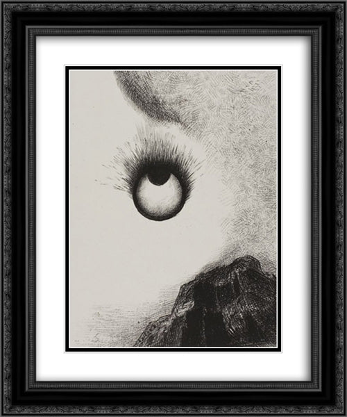 Everywhere eyeballs are aflame 20x24 Black Ornate Wood Framed Art Print Poster with Double Matting by Redon, Odilon