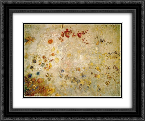 Decorative Panel 24x20 Black Ornate Wood Framed Art Print Poster with Double Matting by Redon, Odilon