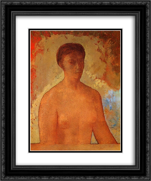 Eve 20x24 Black Ornate Wood Framed Art Print Poster with Double Matting by Redon, Odilon