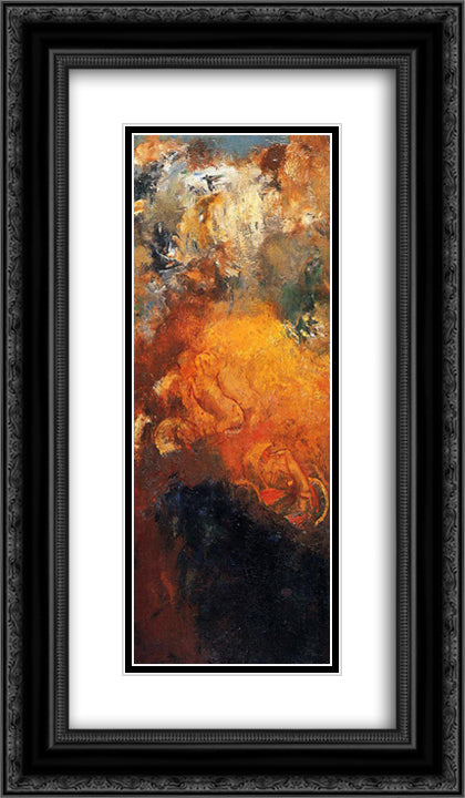 Apollo's Chariot 14x24 Black Ornate Wood Framed Art Print Poster with Double Matting by Redon, Odilon