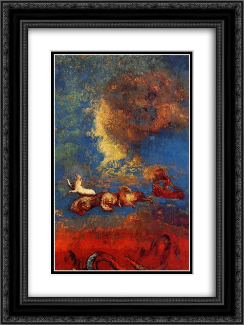 Apollo's Chariot 18x24 Black Ornate Wood Framed Art Print Poster with Double Matting by Redon, Odilon