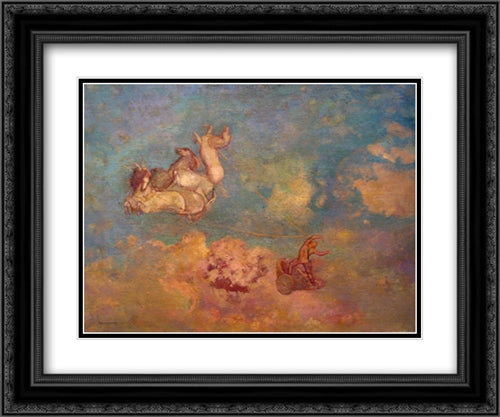 Apollo's Chariot 24x20 Black Ornate Wood Framed Art Print Poster with Double Matting by Redon, Odilon