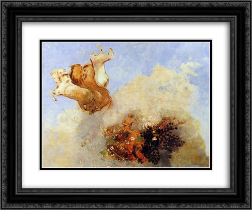 Apollo's Chariot 24x20 Black Ornate Wood Framed Art Print Poster with Double Matting by Redon, Odilon