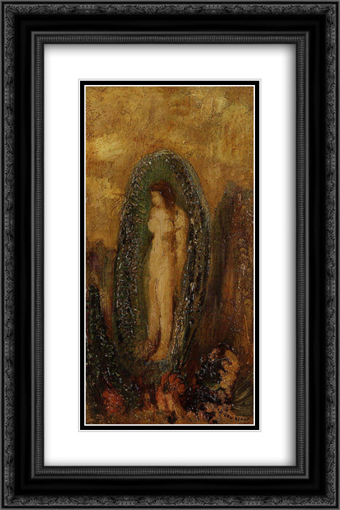 The Birth of Venus 16x24 Black Ornate Wood Framed Art Print Poster with Double Matting by Redon, Odilon