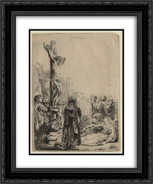 The tribute money 20x24 Black Ornate Wood Framed Art Print Poster with Double Matting by Rembrandt