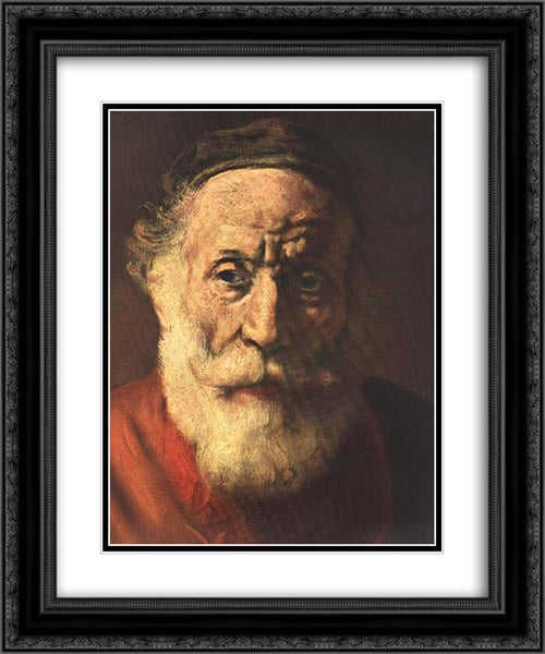 Old man 20x24 Black Ornate Wood Framed Art Print Poster with Double Matting by Rembrandt