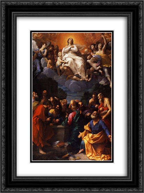 Assumption 18x24 Black Ornate Wood Framed Art Print Poster with Double Matting by Reni, Guido