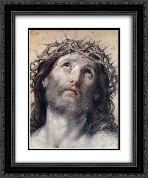 Ecce Homo 20x24 Black Ornate Wood Framed Art Print Poster with Double Matting by Reni, Guido