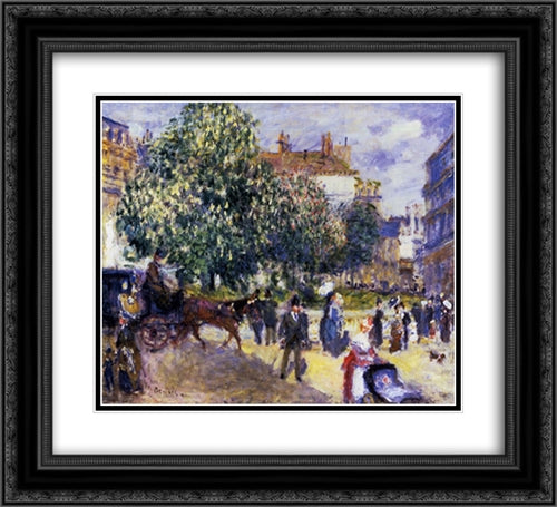 Place de la Trinite 22x20 Black Ornate Wood Framed Art Print Poster with Double Matting by Renoir, Pierre Auguste