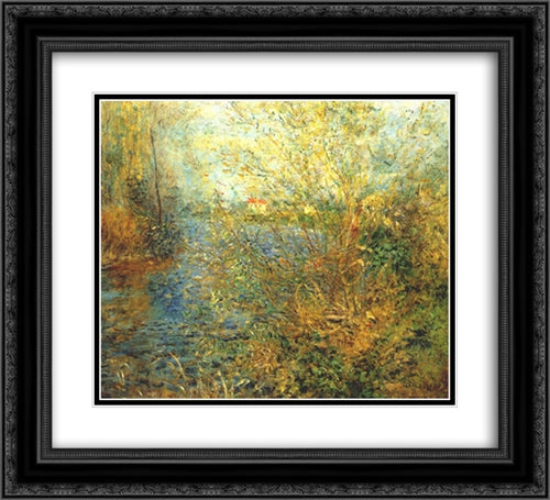 The Seine at Argenteuil 22x20 Black Ornate Wood Framed Art Print Poster with Double Matting by Renoir, Pierre Auguste