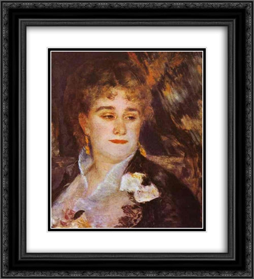 Madame Charpentier 20x22 Black Ornate Wood Framed Art Print Poster with Double Matting by Renoir, Pierre Auguste