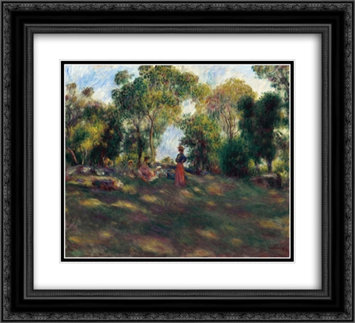 Landscape 22x20 Black Ornate Wood Framed Art Print Poster with Double Matting by Renoir, Pierre Auguste