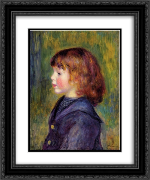 Portrait of Pierre Renoir in a Sailor Suit 20x24 Black Ornate Wood Framed Art Print Poster with Double Matting by Renoir, Pierre Auguste