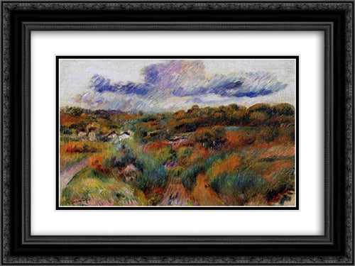 Landscape 24x18 Black Ornate Wood Framed Art Print Poster with Double Matting by Renoir, Pierre Auguste