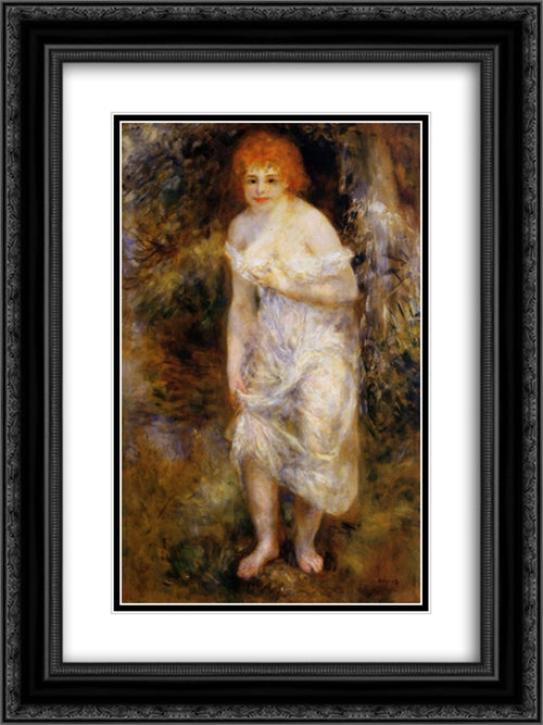 The Spring 18x24 Black Ornate Wood Framed Art Print Poster with Double Matting by Renoir, Pierre Auguste