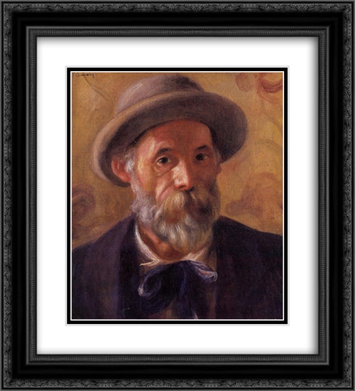 Self-Portrait 20x22 Black Ornate Wood Framed Art Print Poster with Double Matting by Renoir, Pierre Auguste