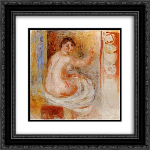 Nude 20x20 Black Ornate Wood Framed Art Print Poster with Double Matting by Renoir, Pierre Auguste