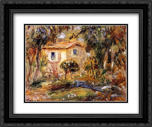 Landscape 24x20 Black Ornate Wood Framed Art Print Poster with Double Matting by Renoir, Pierre Auguste