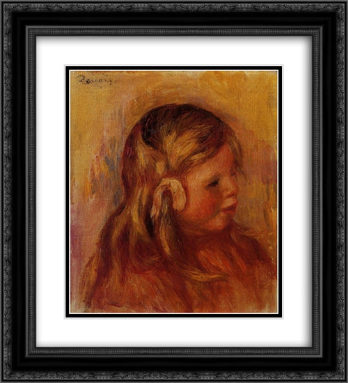 Portrait of Claude 20x22 Black Ornate Wood Framed Art Print Poster with Double Matting by Renoir, Pierre Auguste