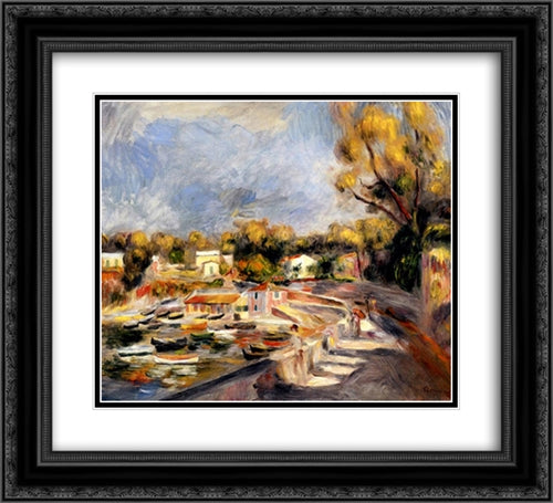 Cagnes Landscape 22x20 Black Ornate Wood Framed Art Print Poster with Double Matting by Renoir, Pierre Auguste