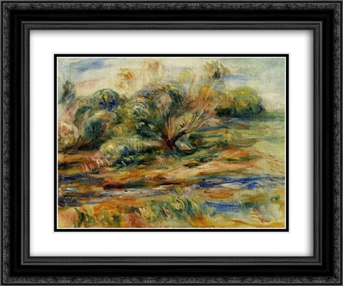 Landscape 24x20 Black Ornate Wood Framed Art Print Poster with Double Matting by Renoir, Pierre Auguste