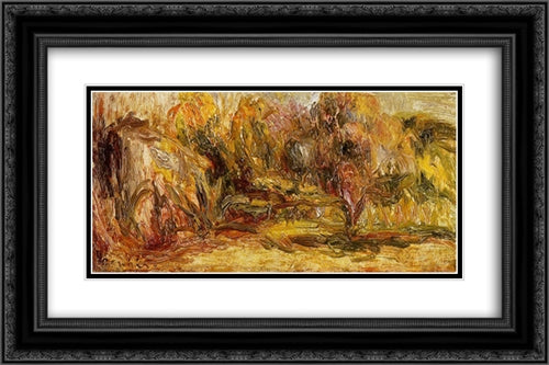 Cagnes Landscape 24x16 Black Ornate Wood Framed Art Print Poster with Double Matting by Renoir, Pierre Auguste