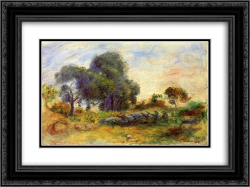 Landscape 24x18 Black Ornate Wood Framed Art Print Poster with Double Matting by Renoir, Pierre Auguste